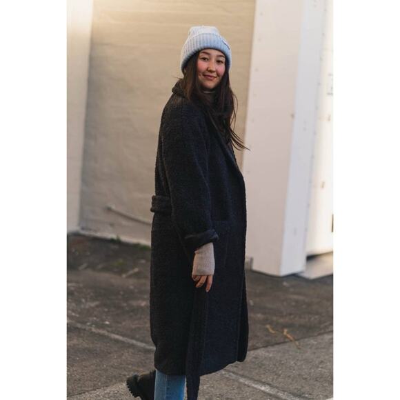 GANNI Boucle Wool Blend Wrap Coat - Picture 6 of 12